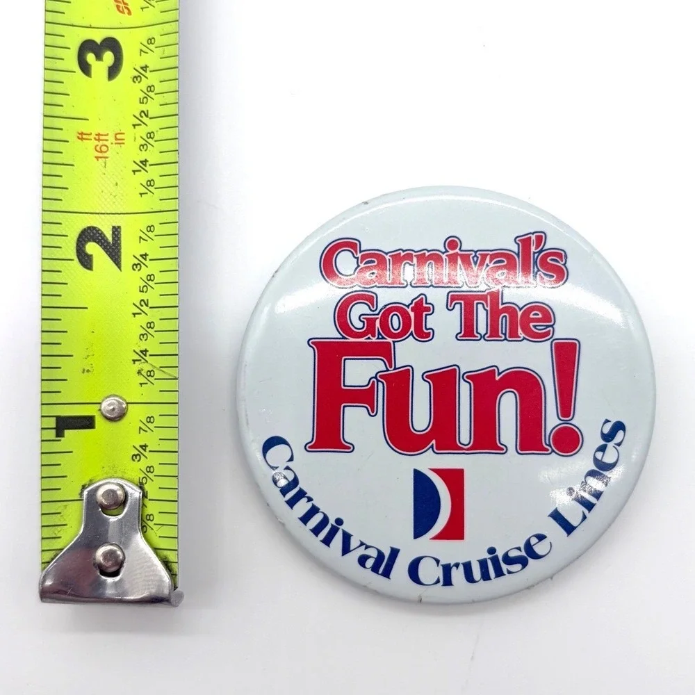 Carnivals Cruise Vintage Souvenir Pin Button Collectible Vacation‎ Ship Nautical